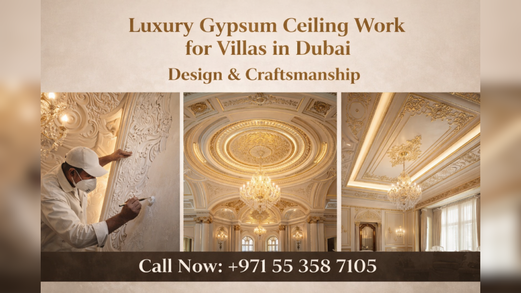 Luxury Gypsum Ceiling Work for Villas in Dubai: Design and Craftsmanship